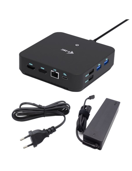 i-tec USB-C DP Dual HDMI Docking Station with Power Delivery 100 W + Universal Charger 100W