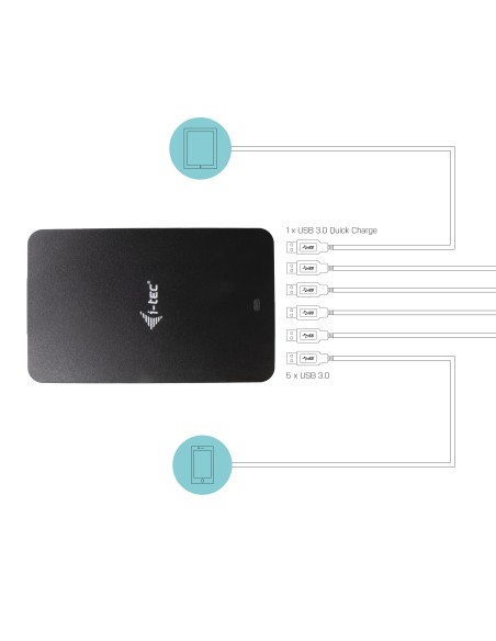 i-tec USB Smart Charger 6x USB-A Port 52W