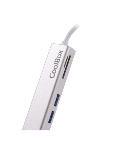 CoolBox MINIDOCK LITE USB-C ALUMINIO HDMI 3XUSB3.0 SD MICROSD