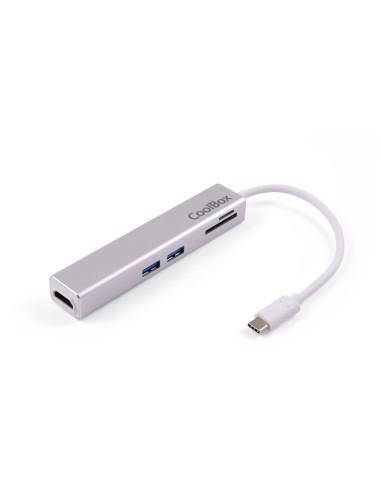 CoolBox MINIDOCK LITE USB-C ALUMINIO HDMI 3XUSB3.0 SD MICROSD