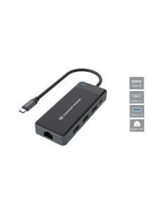 Conceptronic DONN14G base para portátil y replicador de puertos Alámbrico USB 3.2 Gen 1 (3.1 Gen 1) Type-C Gris