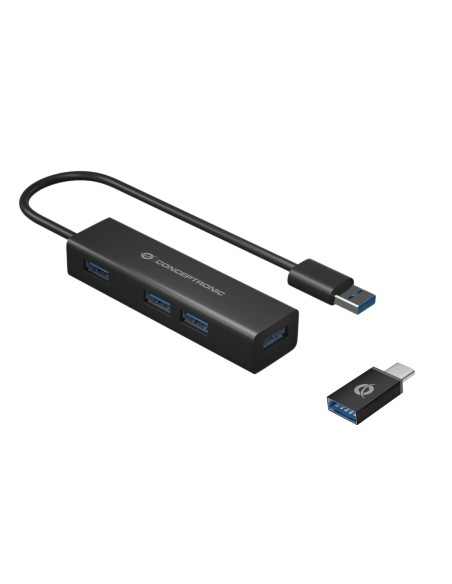 Conceptronic HUBBIES06B hub de interfaz USB 3.2 Gen 1 (3.1 Gen 1) Type-A 5000 Mbit s Negro