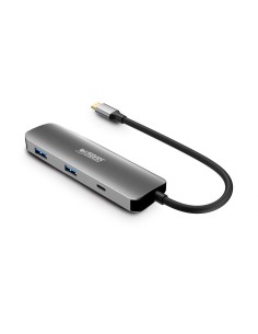 Urban Factory MHC40UF base para portátil y replicador de puertos Alámbrico USB 3.2 Gen 1 (3.1 Gen 1) Type-C Gris