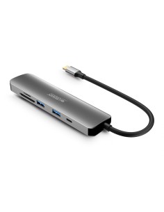 Urban Factory MHC45UF base para portátil y replicador de puertos Alámbrico USB 3.2 Gen 1 (3.1 Gen 1) Type-C Gris