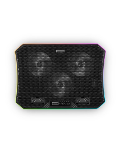 Mars Gaming MNBC6, Base Refrigeradora + Stand XL 19'' ARGB, 3 Ventiladores, Soporte para Móvil