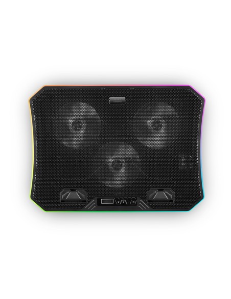 Mars Gaming MNBC6, Base Refrigeradora + Stand XL 19'' ARGB, 3 Ventiladores, Soporte para Móvil