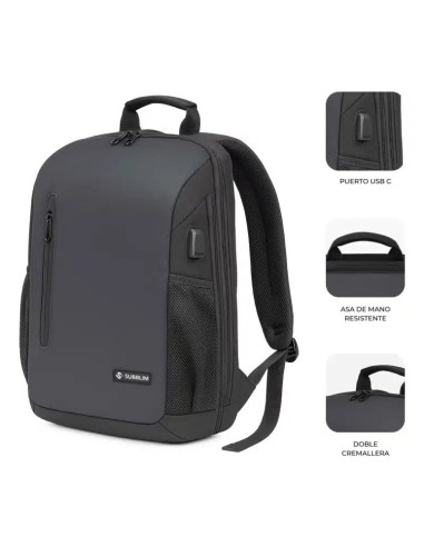 SUBBLIM Nomad Xpand Air Padding mochila City backpack Negro Poliéster reciclado