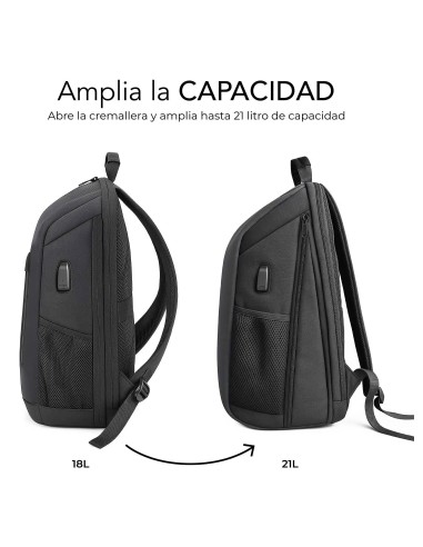 SUBBLIM Nomad Xpand Air Padding mochila City backpack Negro Poliéster reciclado