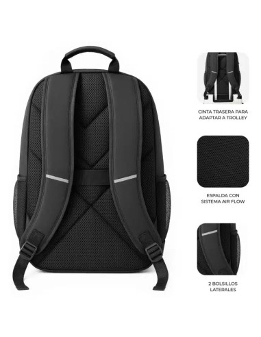 SUBBLIM Nomad Xpand Air Padding mochila City backpack Negro Poliéster reciclado