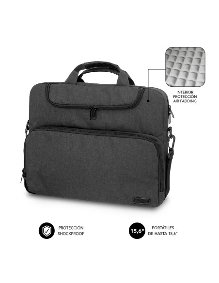 SUBBLIM Maletín Ordenador Air Padding Laptop bag 15,6" Gris Oscuro