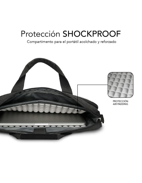 SUBBLIM Maletín Ordenador Air Padding Laptop bag 15,6" Gris Oscuro