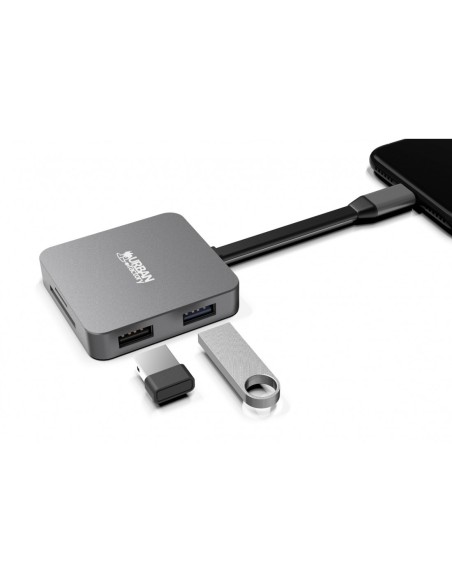 Urban Factory HUBEE LIGHT USB 3.2 Gen 1 (3.1 Gen 1) Type-C Gris