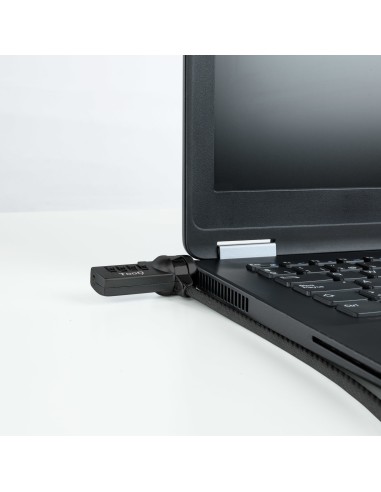 TooQ Cable de Seguridad con Combinación para Portátiles 1.5 metros, Color Gris Oscuro