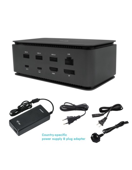i-tec Metal USB4 Docking station Dual 4K HDMI DP with Power Delivery 80 W + Universal Charger 100 W