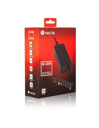 NGS W-45W adaptador e inversor de corriente Interior Negro
