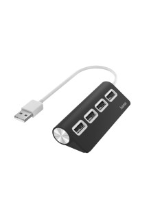 Hama | USB HUB con 4 Puertos (Concentrador USB con rápida Transferencia de Datos, Adaptador multipuertos USB. 4 en 1), Color