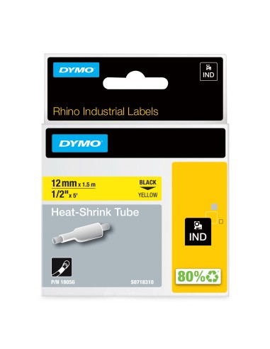 DYMO Etiquetas para tubos termorretráctiles IND- 12mm x 1,5m