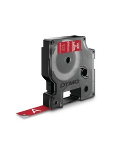 DYMO D1 - Etiquetas Durable - Blanco sobre rojo - 12mm x 7m