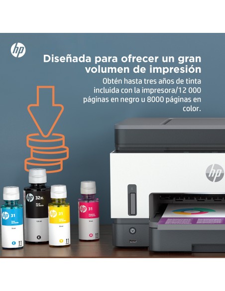 HP Smart Tank 7605 Inalámbrico All-in-One Color Impresora, Impresión a doble cara Copiadora y escáner