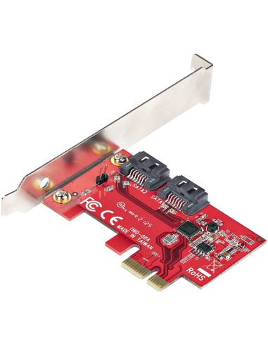 StarTech.com Tarjeta PCIe SATA - Tarjeta PCI Express Controladora de 2 Puertos SATA de 6Gbps - de Perfil Completo o Bajo -