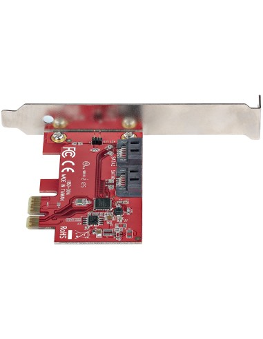 StarTech.com Tarjeta PCIe SATA - Tarjeta PCI Express Controladora de 2 Puertos SATA de 6Gbps - de Perfil Completo o Bajo -