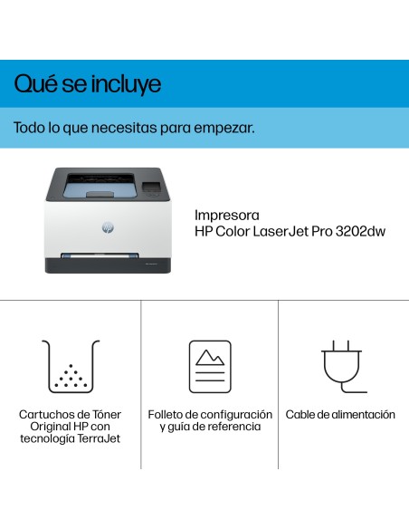HP LaserJet Pro 3202dw Inalámbrico Multifunction Color Impresora, A doble cara