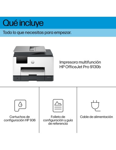HP OfficeJet Pro 9130b Inalámbrico All-in-One Color Impresora, Impresión a doble cara Copiadora y escáner