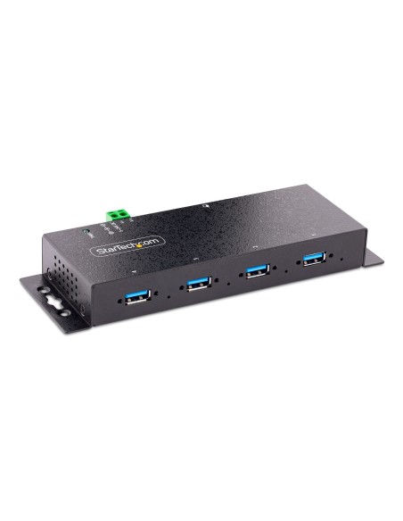 StarTech.com Hub Industrial USB 3.0 de 5Gbps de 4 Puertos - Concentrador USB con Protección de Picos y Descargas ESD - Ladrón