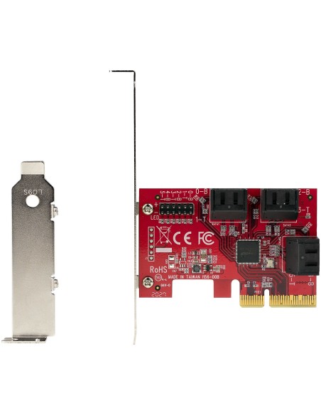 StarTech.com Tarjeta PCIe SATA - Tarjeta Controladora PCI Express de 6 Puertos SATA - 6Gbps - con Bracket de Perfil Bajo - con