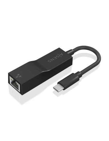AISENS Conversor USB3.1 Gen1 USB-C a Ethernet Gigabit 10 100 1000 Mbps, Negro, 11 cm