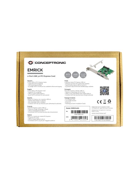 Conceptronic EMRICK06G tarjeta y adaptador de interfaz Interno USB 3.2 Gen 1 (3.1 Gen 1)