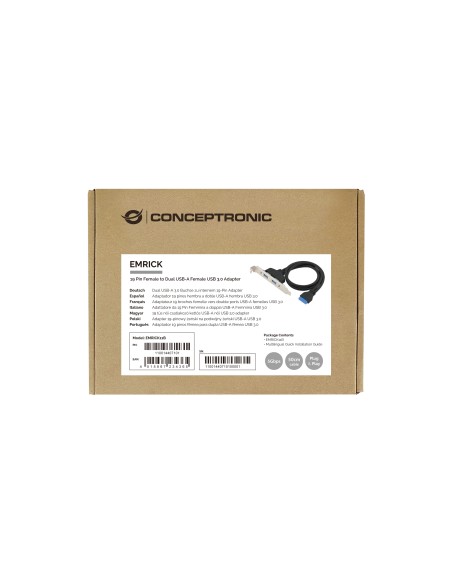 Conceptronic EMRICK11B tarjeta y adaptador de interfaz Interno USB 3.2 Gen 1 (3.1 Gen 1)