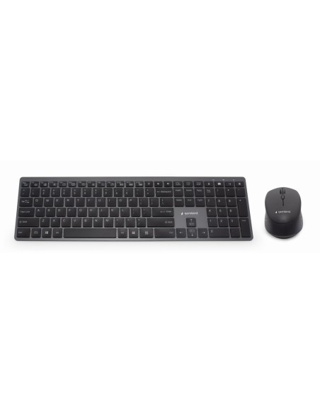 Gembird KBS-ECLIPSE-M500-ES teclado Ratón incluido Universal USB + Bluetooth QWERTY Inglés Negro
