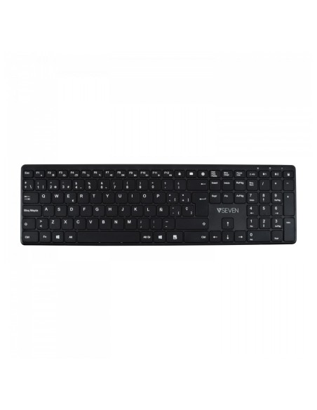 V7 Teclado Bluetooth KW550ESBT de 2,4 GHz, modo dual, QWERTY español  negro