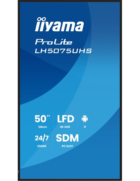 iiyama LH5075UHS-B2AG pantalla de señalización Pantalla plana para señalización digital 125,7 cm (49.5") LCD Wifi 500 cd   m²
