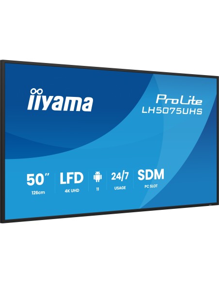 iiyama LH5075UHS-B2AG pantalla de señalización Pantalla plana para señalización digital 125,7 cm (49.5") LCD Wifi 500 cd   m²