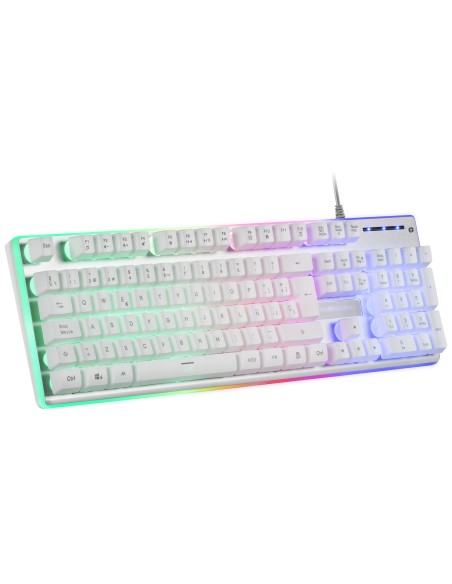 Mars Gaming MCPXWPT, Combo Teclado H-Mech+Ratón Ultraligero+Alfombrilla XXL, Blanco, PT