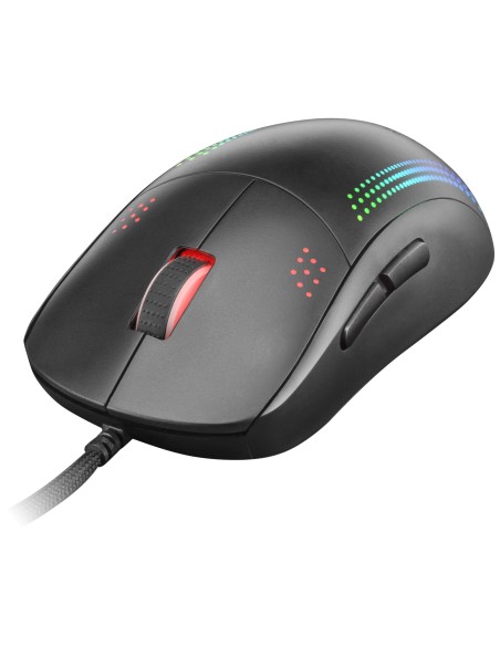 Mars Gaming MMPRO, Ratón Ambidiestro Ultra-Ligero, RGB Chroma, Óptico 32000 DPI, Negro