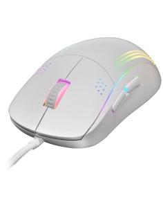 Mars Gaming MMPROW, Ratón Ambidiestro Ultra-Ligero, RGB Chroma, Óptico 32000 DPI, Blanco