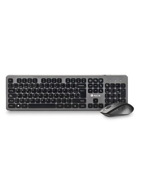 NGS IDOL KIT teclado Ratón incluido Oficina RF inalámbrico QWERTY Negro, Plata