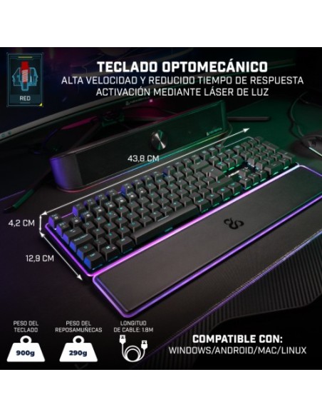 Newskill Gaming Gungnyr Pro teclado Juego USB QWERTY Español Negro