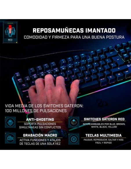 Newskill Gaming Gungnyr Pro teclado Juego USB QWERTY Español Negro