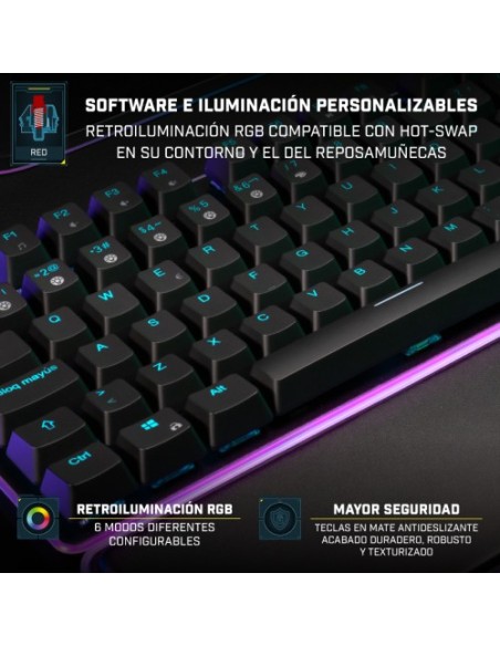 Newskill Gaming Gungnyr Pro teclado Juego USB QWERTY Español Negro
