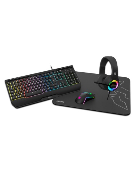 Krom Kenya teclado Ratón incluido Juego USB Negro