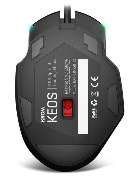 Krom Keos ratón Juego mano derecha USB tipo A Óptico 6400 DPI