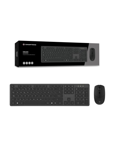 Conceptronic ORAZIO01ES teclado Ratón incluido Oficina RF inalámbrico QWERTY Español Negro