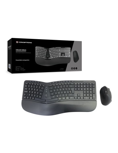 Conceptronic ORAZIO02ES teclado Ratón incluido Oficina RF inalámbrico QWERTY Español Negro