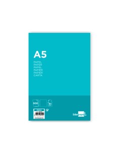 Liderpapel PB02 papel para impresora de inyección de tinta A5 (148x210 mm) Alise 500 hojas Blanco