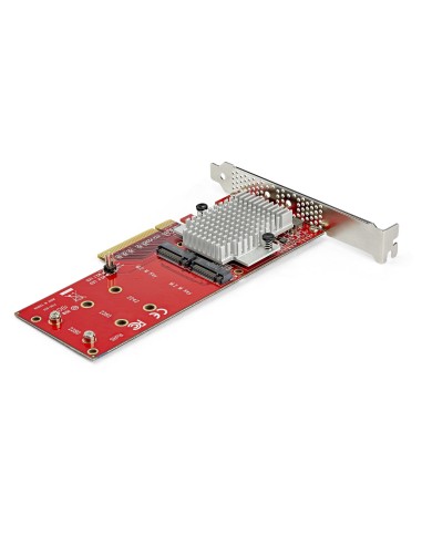 StarTech.com Tarjeta Adaptadora para 2 SSD M.2 PCIe SSD - Dos SSDs NVMe o AHCI M.2 SSD a x8 x16 PCI Express 3.0 - Compatible
