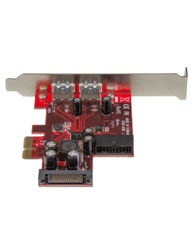 StarTech.com Adaptador tarjeta PCI Express de 2 puertos externos 2 internos USB 3.0 con alimentación SATA